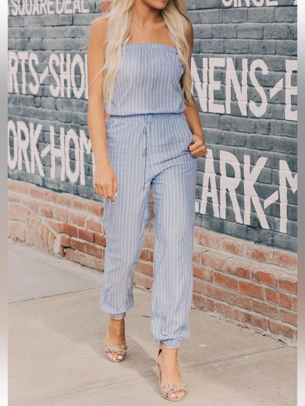 Striped Blue Jumpsuit